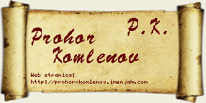 Prohor Komlenov vizit kartica